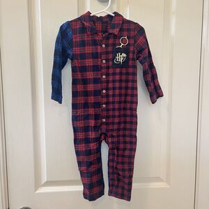 Marks & Spencer M&S Red and Blue Plaid Harry Potter Romper Boys SZ US 24 Months